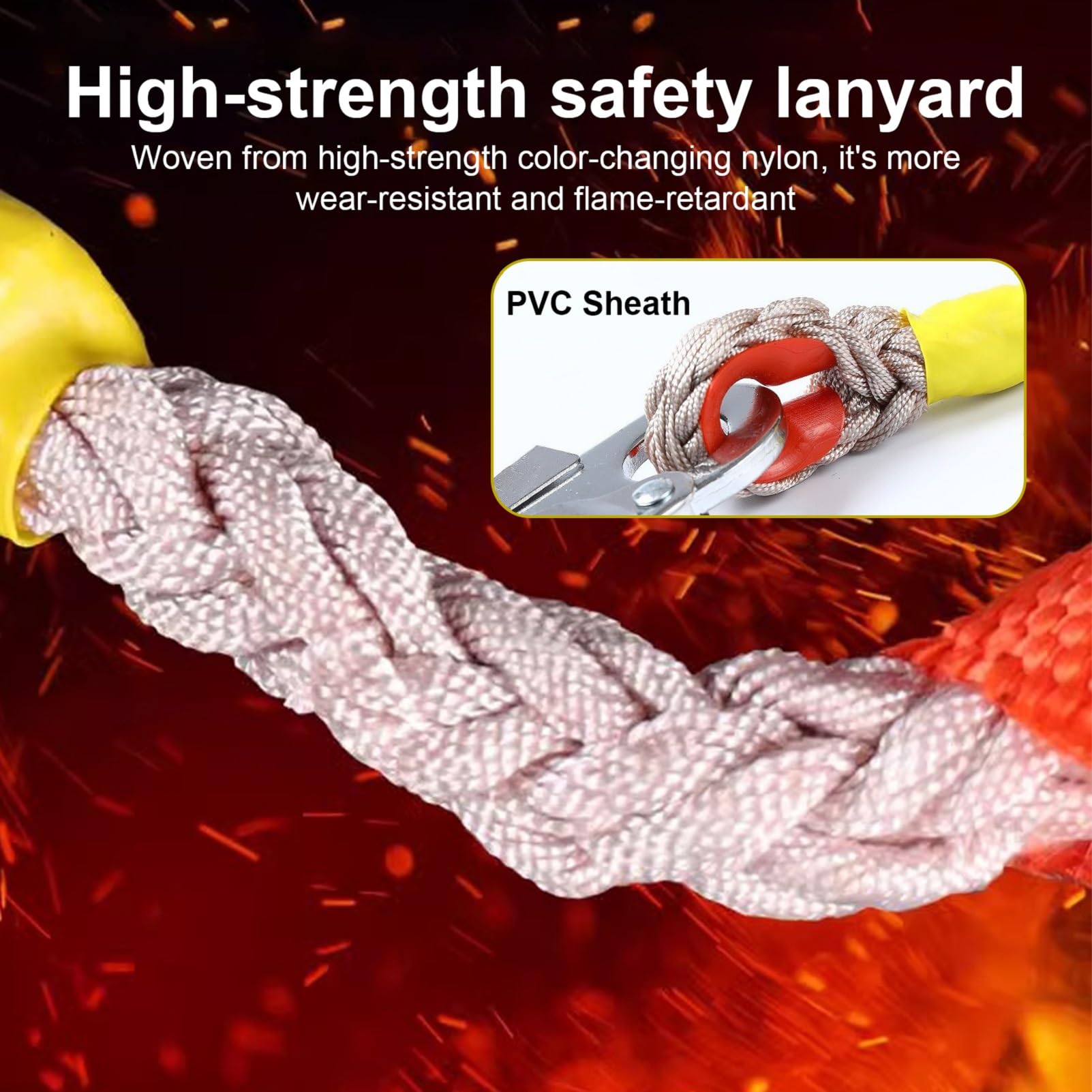 Dispositivo Anticaida Retractil, Arnes Linea de Vida Retráctil Homologado 3-20m, Verde/Amarillo Arnes Seguridad Anticaidas Retractil Trabajo en Tejados/ Altura(Amarillo,10 Metros)