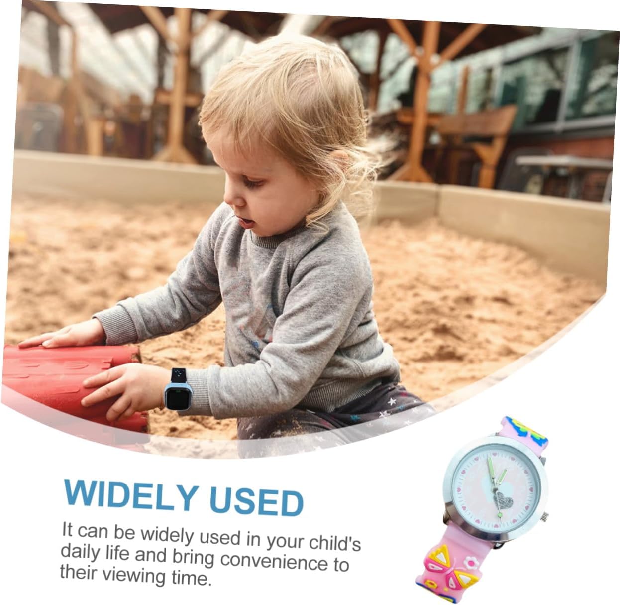 Kids Wrist Watch 3D Butterfly Quartz Pink Alloy for Children