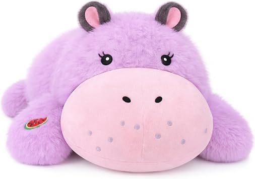 Onsoyours Original Weighted Hippo Stuffed Animals - 13.8"|1.8lbs Comfort Hippopotamus Plush, Soft Cute Hugging Plushies Toys Gifts for Kids & Adults