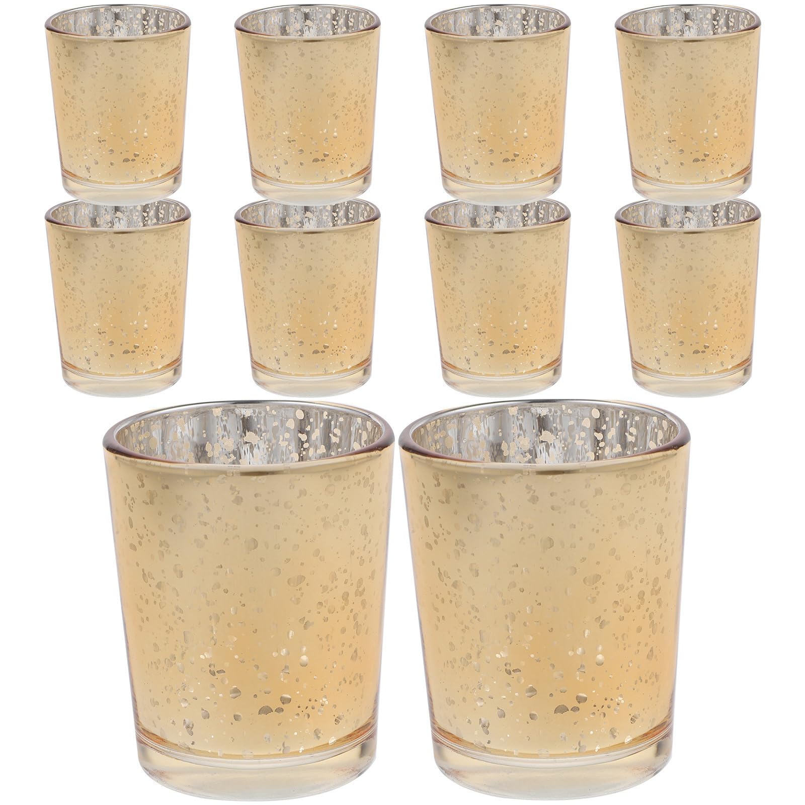 12 Stück Glas Teelichthalter Gold für Tischdekorationen