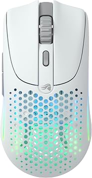 Glorious Gaming Model O 2 Wireless Gaming Mouse - Hybrid 2.4GHz & Bluetooth Wireless, 68g Superlight, Long Battery Life, 26k BAMF 2.0 Sensor, RGB, Ambidextrous, 6 Buttons, PTFE Feet - White