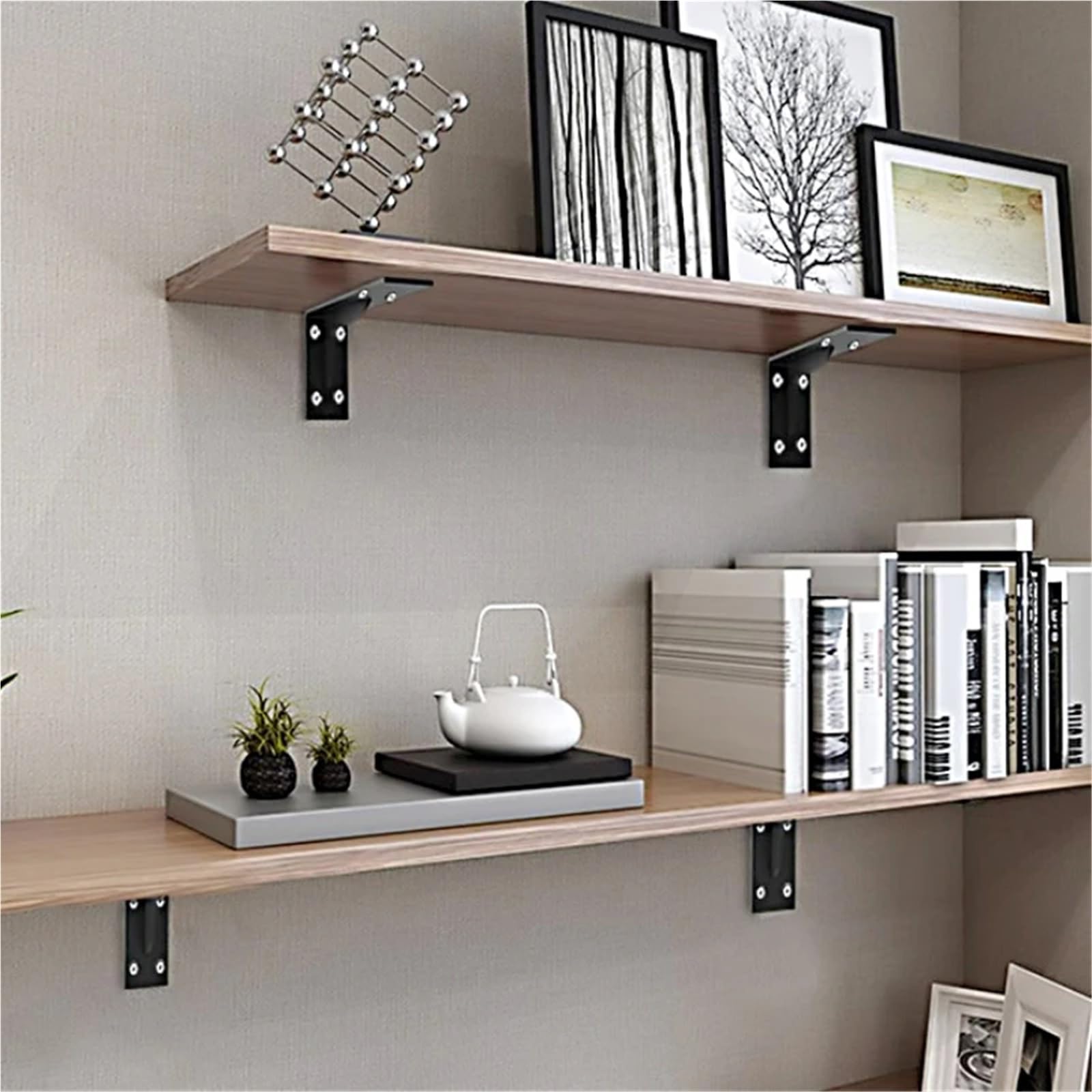 Regalhalterung 600 Kg Tragende Dreieckige Wandhalterung, Aufgehängter Schreibtisch, TV-Schrank, Feste Trennwand, Robustes, Verdicktes Lagerregal(16 inch 300kg 1pcs)