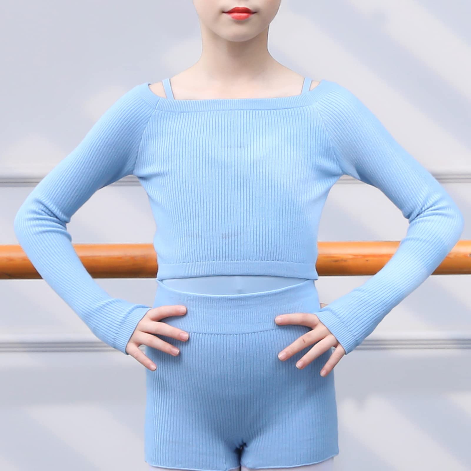 SEAUR Chaqueta de ballet para niña, de manga larga, para danza, ballet, gimnasia, yoga, jersey de baile, bolero, 98-165 cm, 2-15 años