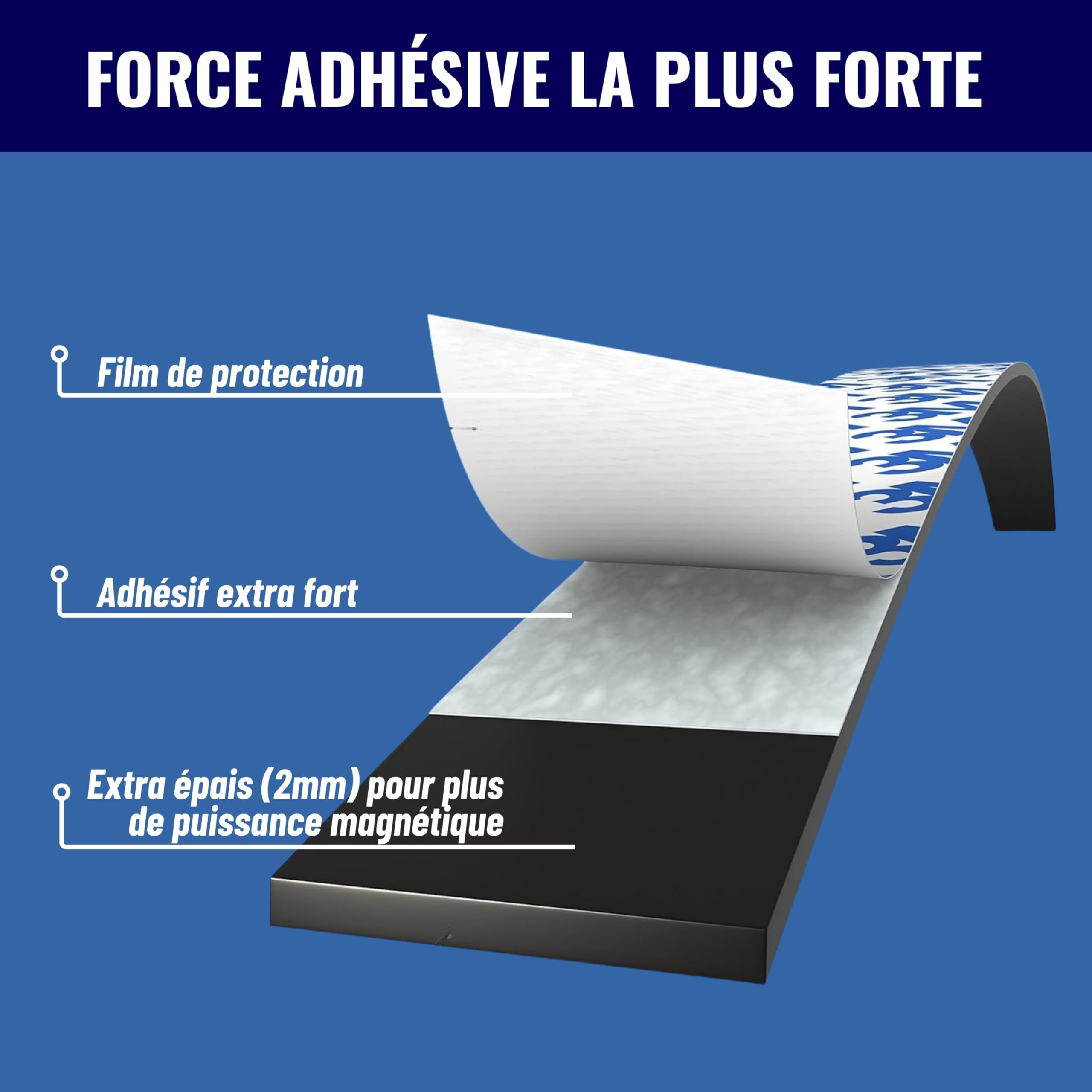 Bande Magnétique Puissante 5 Mètres Colle Extra Forte Aimant Autocollant Adhésif Puissant Force Magnétique Optimisée