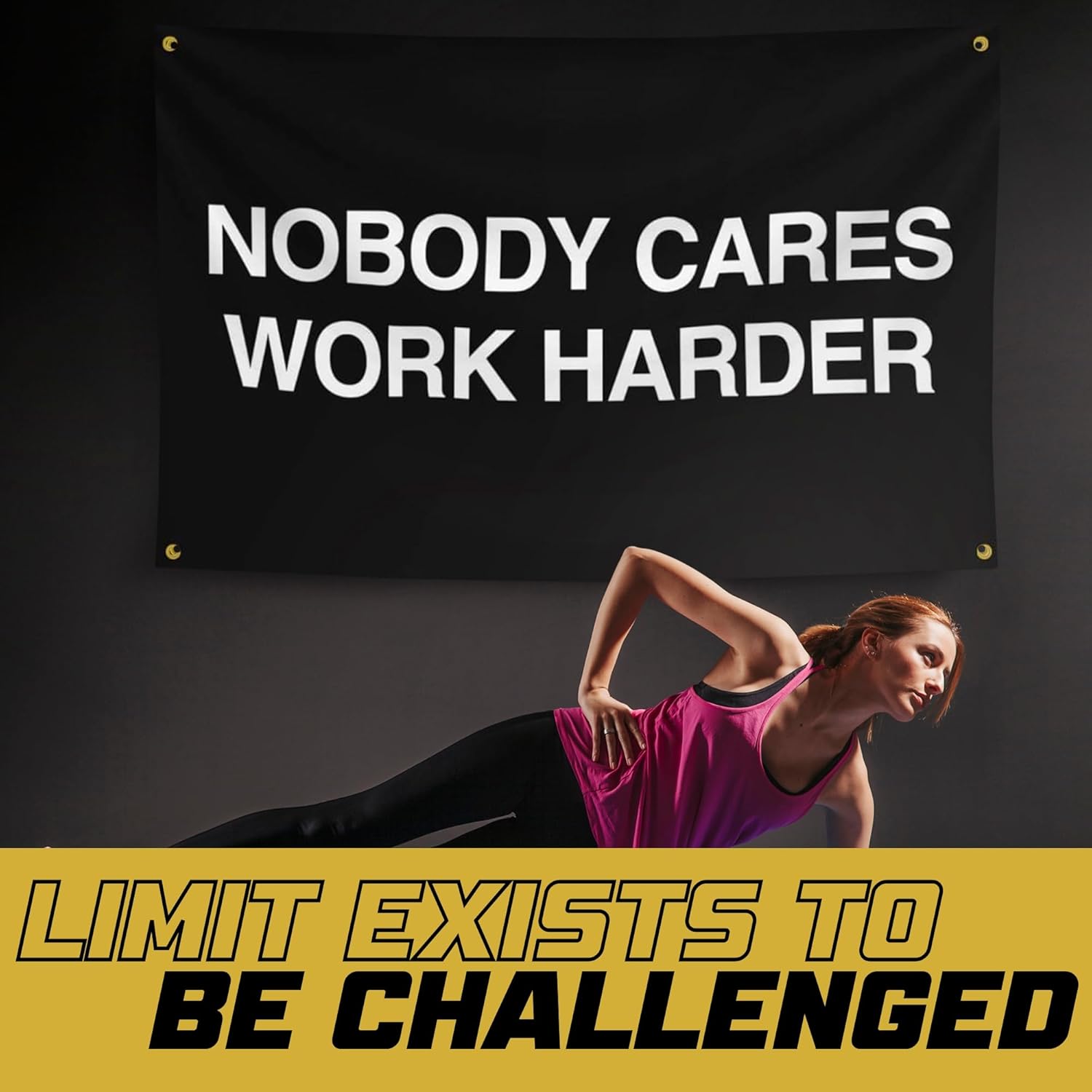 Nobody Cares Work Harder Motivational Gym Banner – Discipline Poster for Gym, Dorm, Home Workout Space – Cool Fitness Wall Decor – Durable Polyester, Double Stitched Flag – 3x5 Feet - Image 5