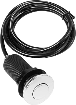 Air Activated Switch Button, Sink Top Stainless Steel Polished Push Airbutton for Food Waste Garbage Disposal Part LONG, 3.5 Inch