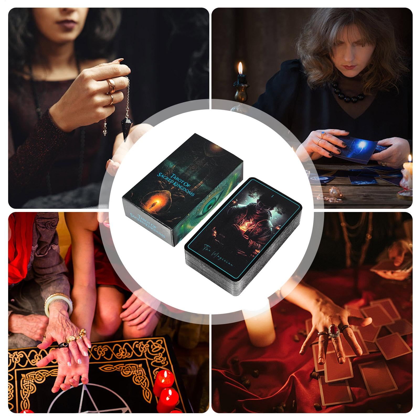 Sacred Kingdoms Tarot, Fortune Counting Deck Mystical Tarot Cards, Nowicjusz Tarot Divination Tools, 78 kart tarota, Pokład na karty duchowe, zaawansowana talia tarota