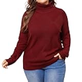 Agnes Orinda Plus Size Pullover Sweaters for Women Lightweight Long Sleeve Turtleneck Novelty Sweater