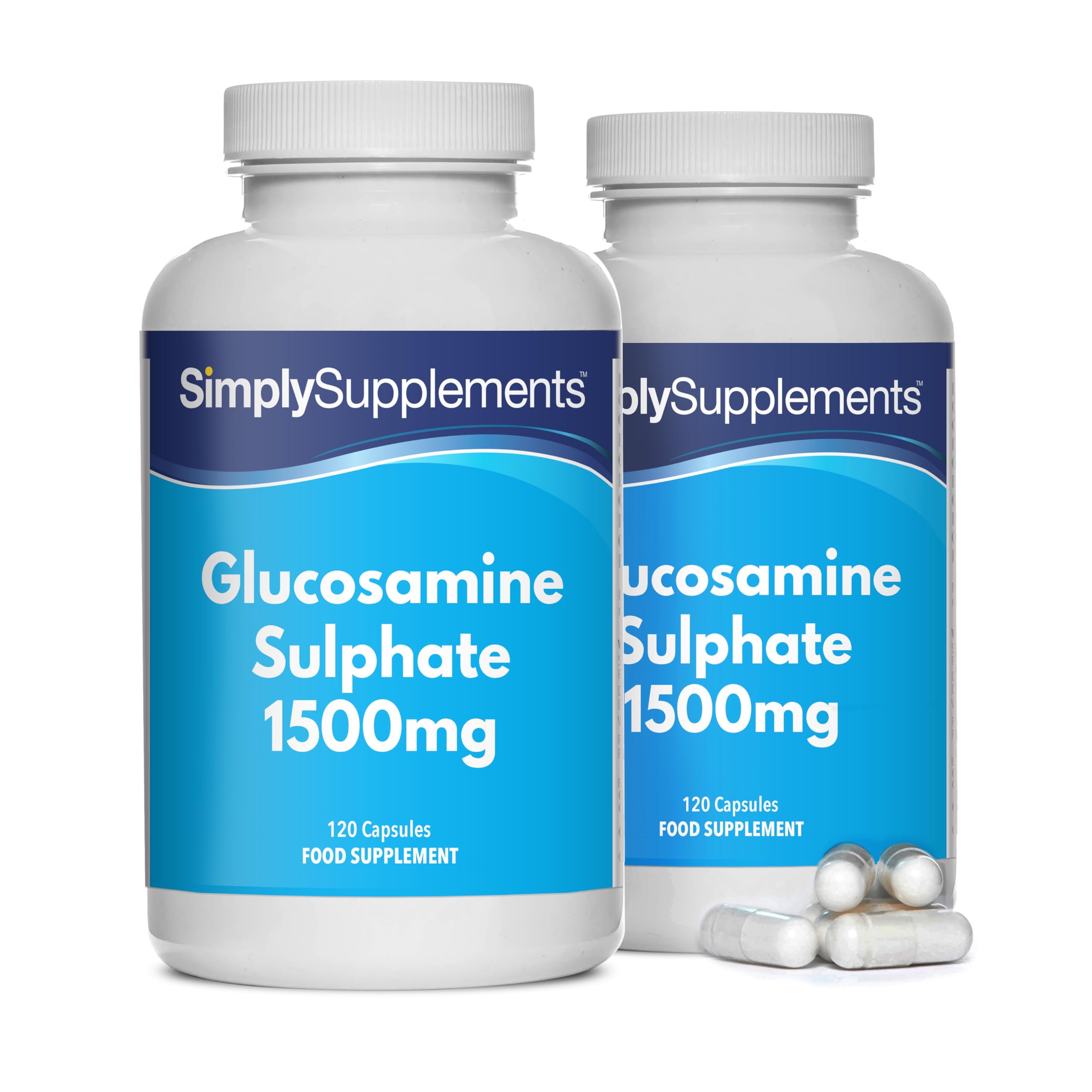 Glucosamine Sulphate 1500mg | Supports Natural Glucosamine Levels | High-Strength 2KCl Formula | One-a-Day Convenience | 240 Capsules = 8 Months' Supply | GMP-Certified & UK-Made