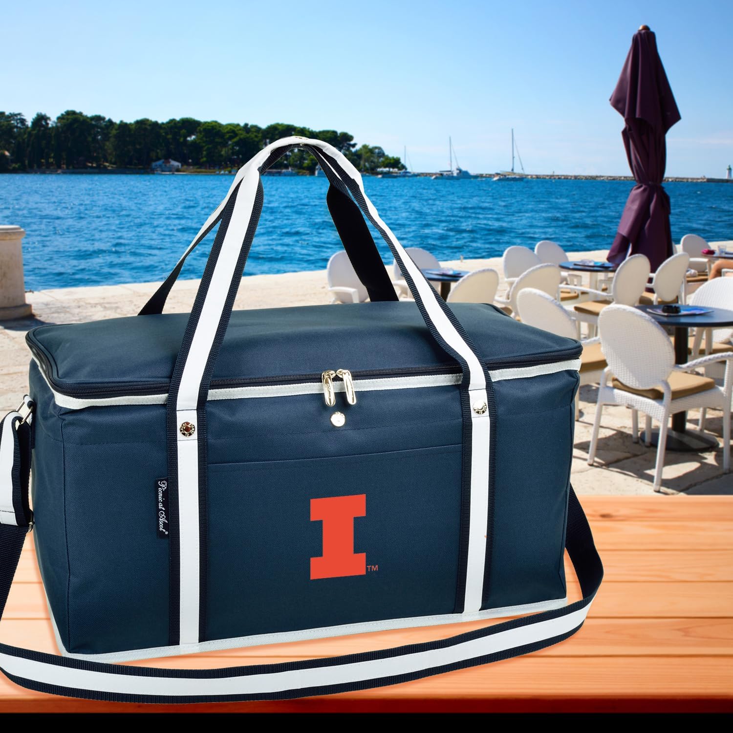 Illinois University Licensed Fighting Illini 64 Can Capacity Semi Rigid Collapsible Leakproof Cooler- Designed & Quality Approved in The US