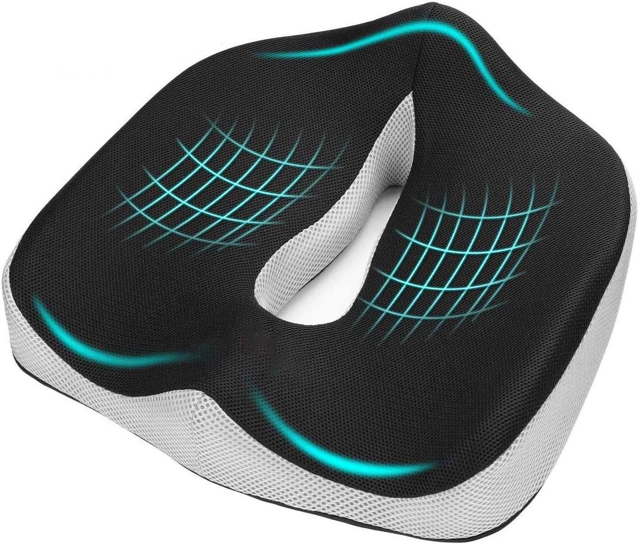 obliq Orthopaedic Coccyx Pillow Tailbone Seat Cushion with Non-Slip High Density Memory Foam to Relieve Sciatica, Back Pain Relief for Chair, Wheel Chair, Car, multi color