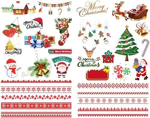 Seasonstorm Kawaii Feliz Navidad Diario Estético Diario Viaje Papel Pegatinas Scrapbooking Papelería Pegatina Flakes Arte Suministros (PK565)