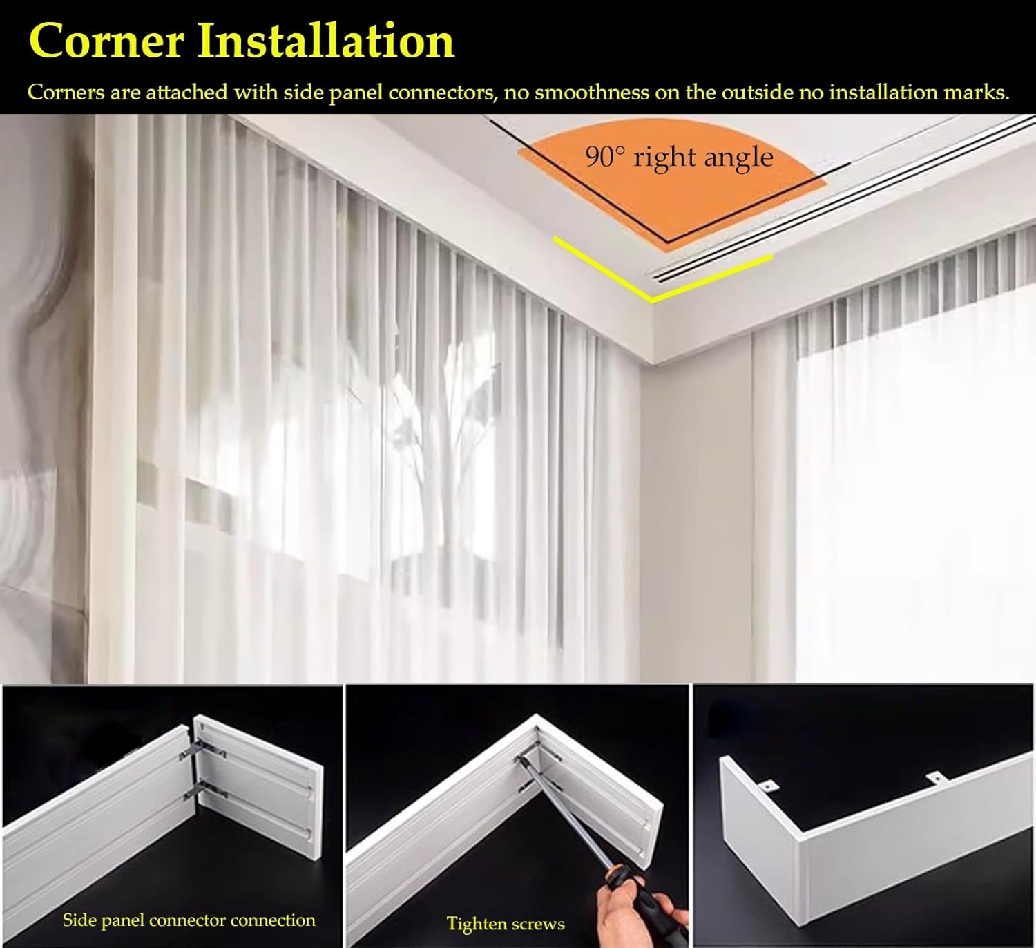 ホワイトアルミニウム天井出窓カーテンレールトラックバランスパネル18フィートダブルトラックカバー3 23フィートロングカーテン用