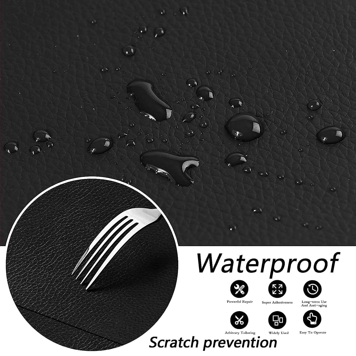STL Black Self-Adhesive Leather Repair Patch – 30x60 cm Leather Tape for Sofa, Car Seat, Chair, Furniture, Couch & Upholstery – Easy Peel & Stick (1 Pc) 3