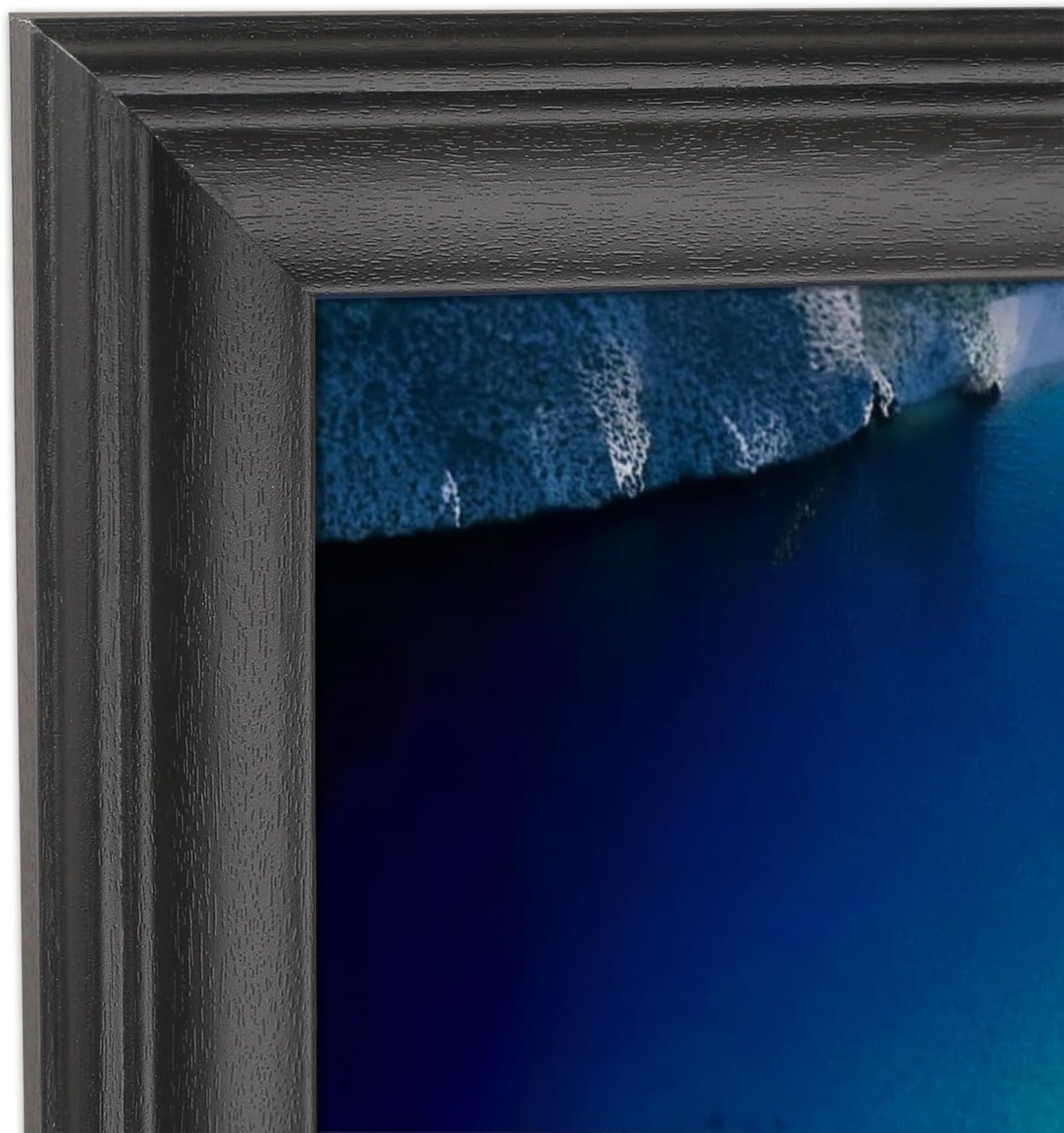15x33 inch Picture Frame Solid Wood Black Panoramic Photo Frame,Suitable for Poster/Painting/Group Photo/Puzzle (A23B1533)