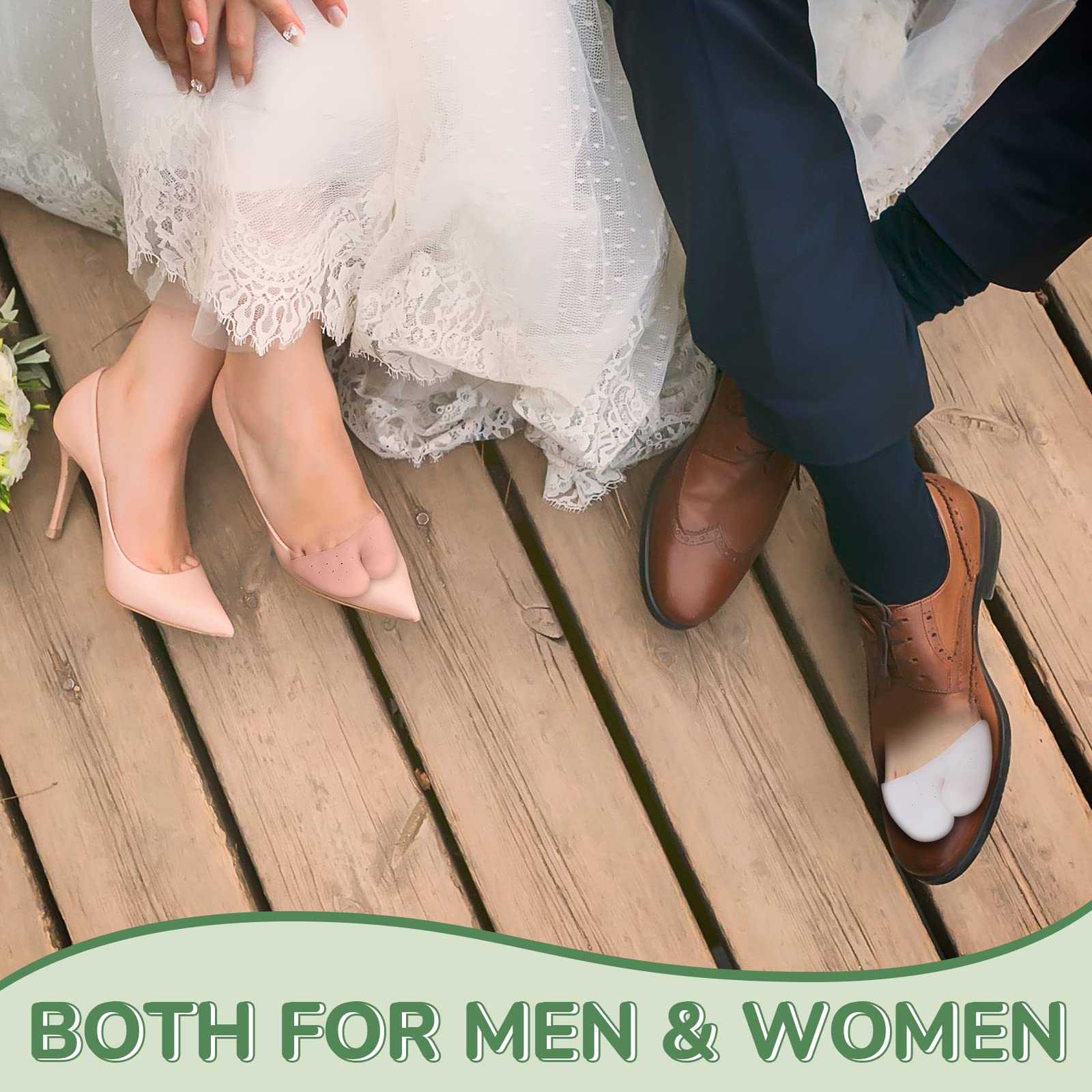 4 Pairs Toe Protectors with Metatarsal Pads Soft Toe Covers Silicone Toe Sleeves Comfortable Toe Cushion for Heels Big Toe Protection from Calluses and Blisters for Men Women (White, Nude)