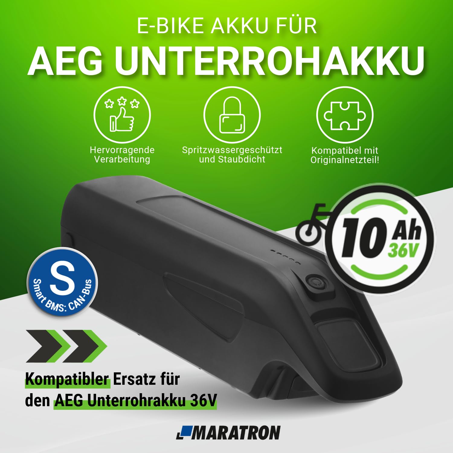 36V 14.5Ah Akku Ersatz für Prophete Alu-Trekking 28 AEG Entdecker e8.8, Damen