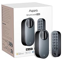 Aqara Serratura Smart U200 (Tastiera Fingerprint Inclusa), Matter over Thread, Apple Home Key e Batteria Ricaricabile, Supporta Apple Homekit, Google Home, Alexa e SmartThings, Nero