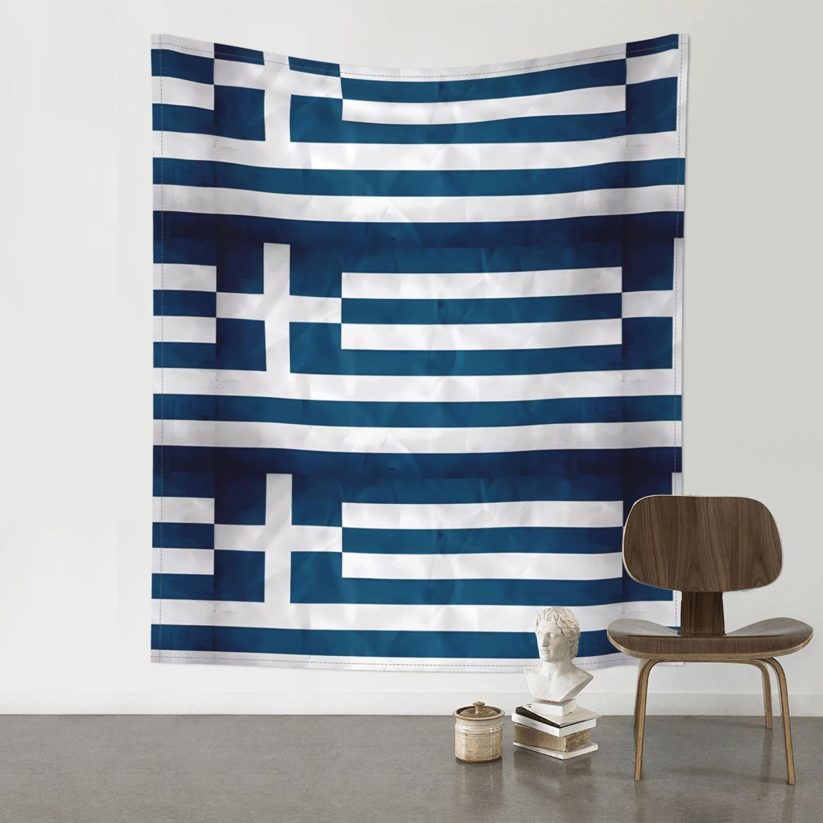 YYHWHJDE greek flag Prints 60x51in Wall Tapestry – High-Grade Polyester Throw for Dorm, Beach & Home Decor