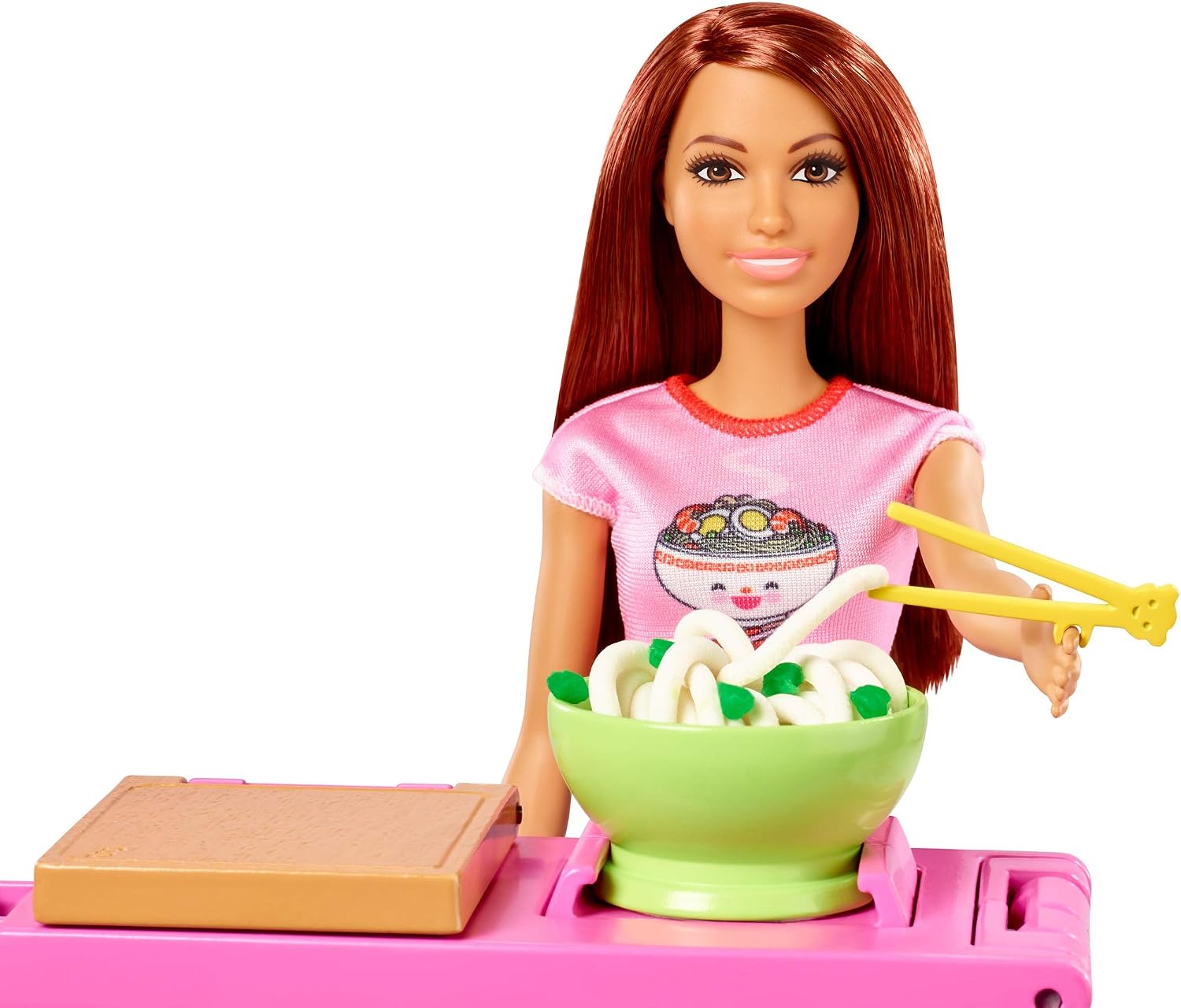 Barbie Noodle Bar Playset with Brunette Doll, Workstation and Accessories