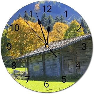 Moderno reloj de pared redondo en color verde, hermoso reloj de pared silencioso sin tictac, para cocina, oficina, reloj colgante retro, 10 pulgadas