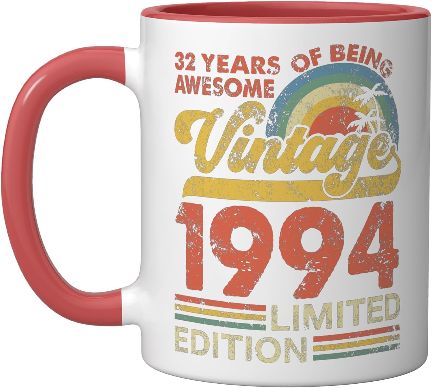 Vintage 1994 32 years old gifts 32nd birthday for men women Ceramic Mug, Black/White, 15oz image 5