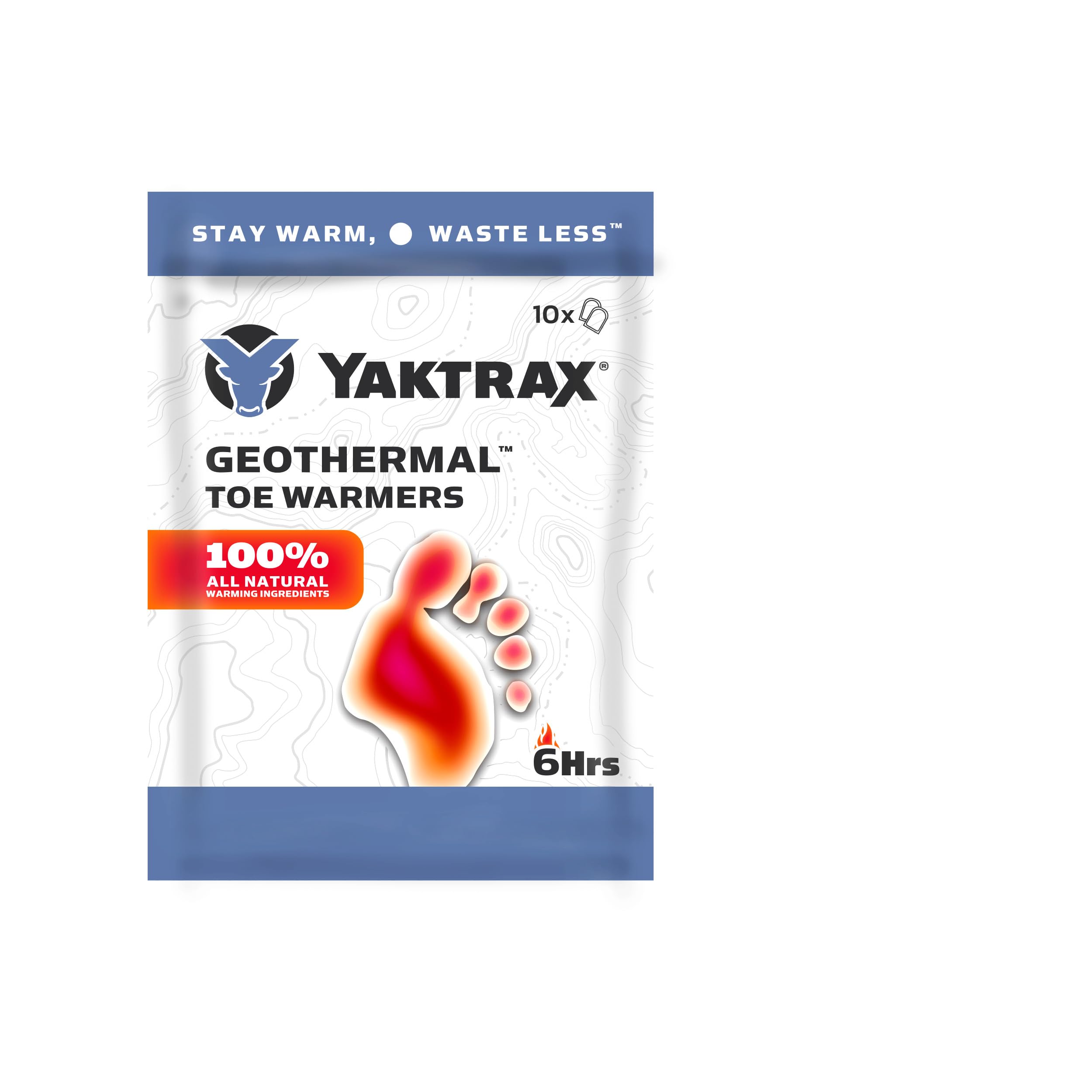 Yaktrax Geothermal Toe Warmers- Air-Activated, Up to 6 Hours of Heat - Compact Warmth for Outdoor Activities, Winter Sports, and Cold-Weather Comfort