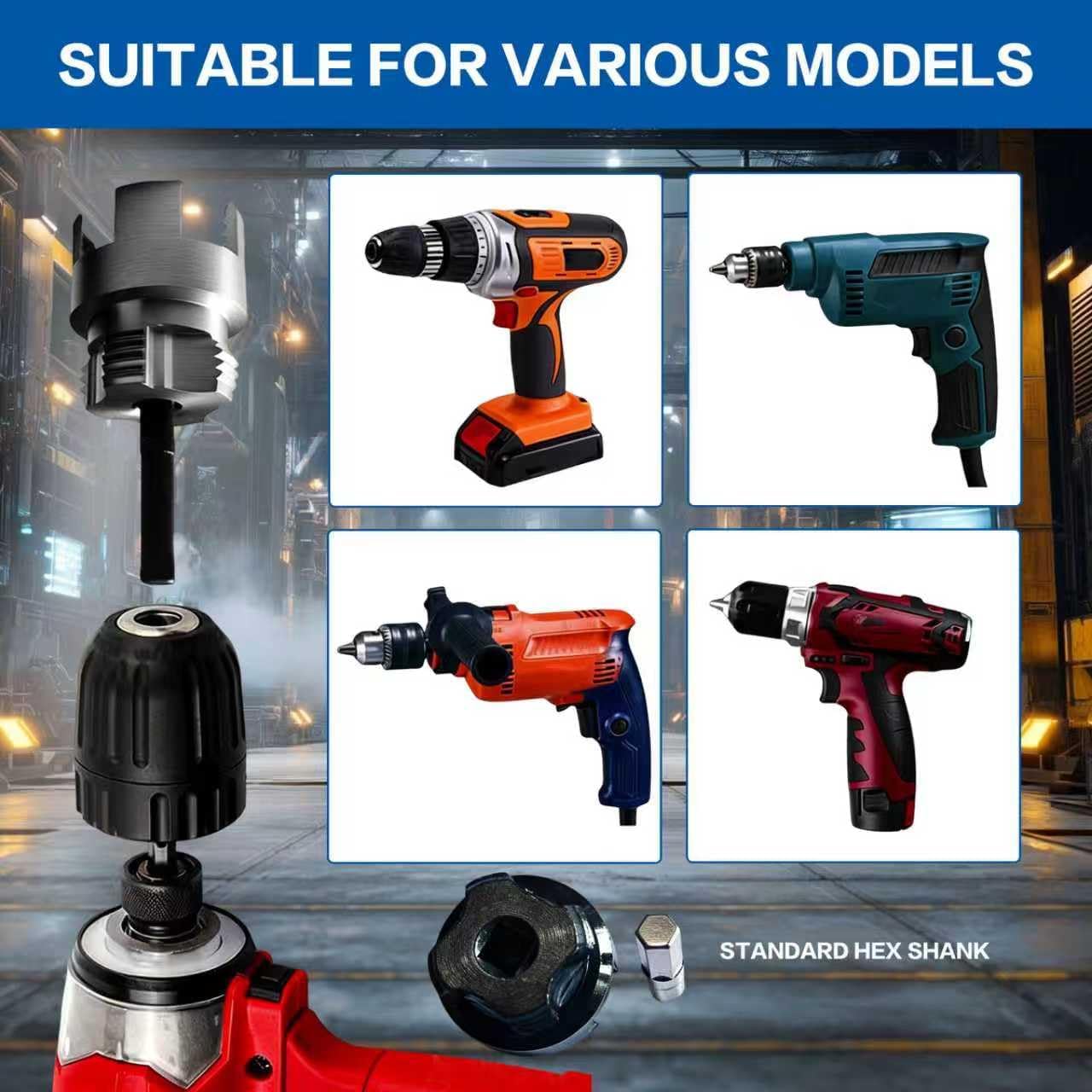 3Pcs PVC Pipe Threader Tool Kit,Dual-Function Internal & External Tube Thread Cutting Tools 1/2'' 3/4'' & 1'' PVC Pipes Threader,Hex Shank Quick Change Pipe Threading Tool Fit Electric Drills