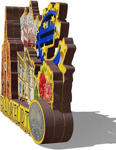 Miniatura 2 de Imán de madera de Alemania Frankfurt 3D para nevera, recuerdos coleccionables, decoración hecha a mano, artesanías 2