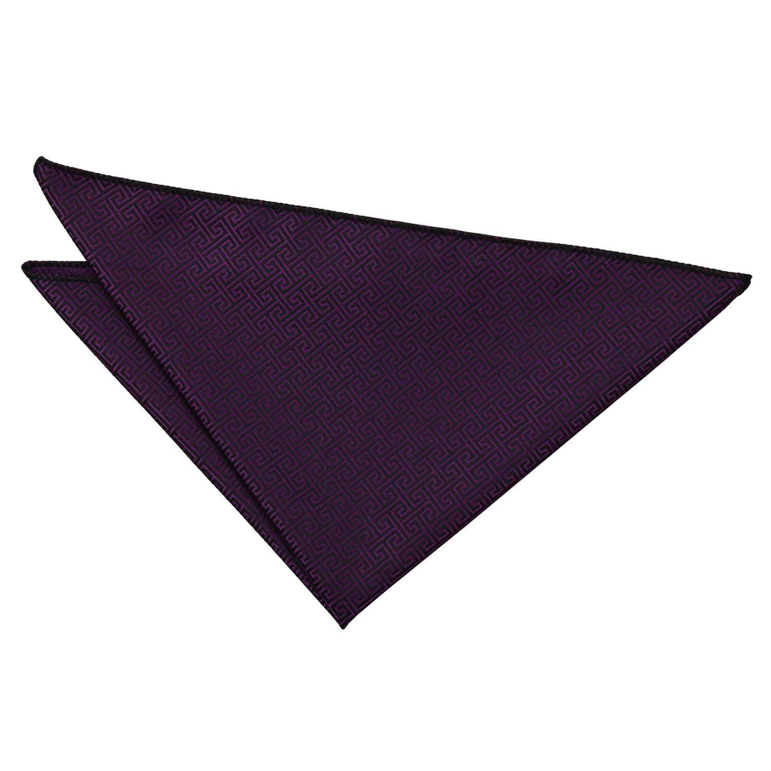 Dqt Men's Cadbury Purple Greek Key Jacquard Pocket Square - Wedding, Business & Formal Suit Handkerchief