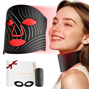 Red Light Therapy for Face LED Face Mask Light Therapy USB C Rechargeable Infrared Light Therapy Mask LED