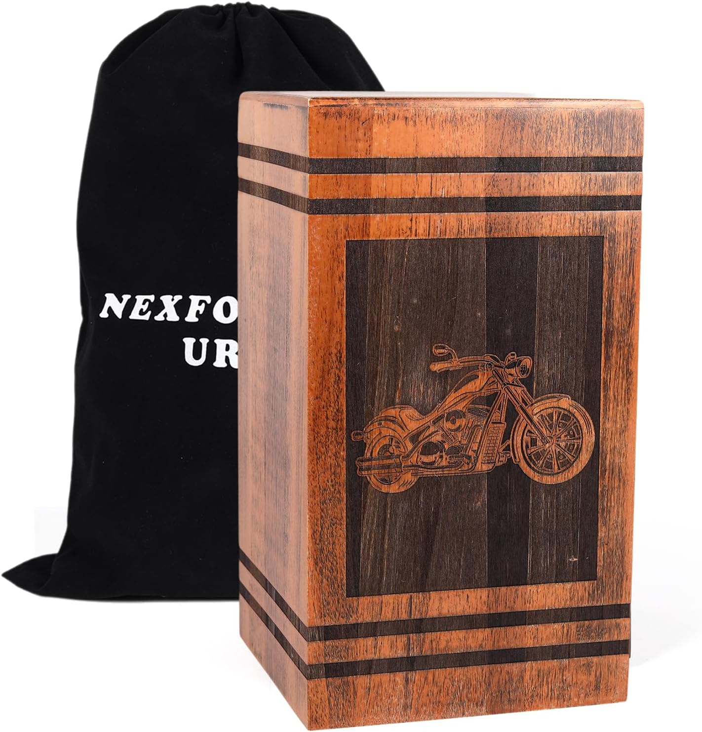 Extra Large Urns for Human Ashes Adult Man Male, Cremation Urns for Human Ashes, Wooden Urn for Ashes Adult Male Motorcycle Urn for Dad, 300LBS