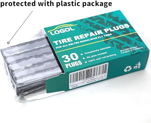Miniatura 3 de Tachones para Neumáticos de Alta Resistencia (10,16 cm, 30 piezas). Tiras de Sellado de Neumáticos para Reparación de Pinchazos Adecuadas para