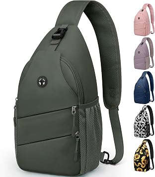 Pritent Crossbody Bags for Women Men Trendy Sling Bag Backpack Casual Chest Bag with Convertible Shoulder Strap