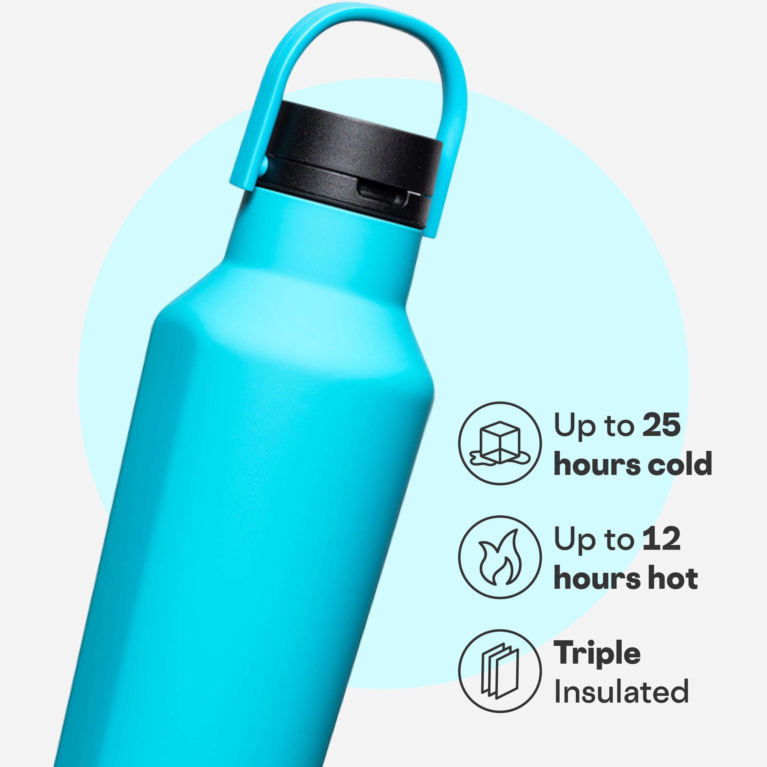 Corkcicle Sport Canteen 20 oz Triple Insulated Bottle, Capri Blue