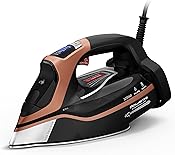 Rowenta DW9510 Steamforce Pro Steam Iron | 3200 Watt | Pump System | 75 g/min Continuous Steam Release | 300 g/min Steam Boost | 2 Steam Levels | 350 ml Water Tank | Black/Copper