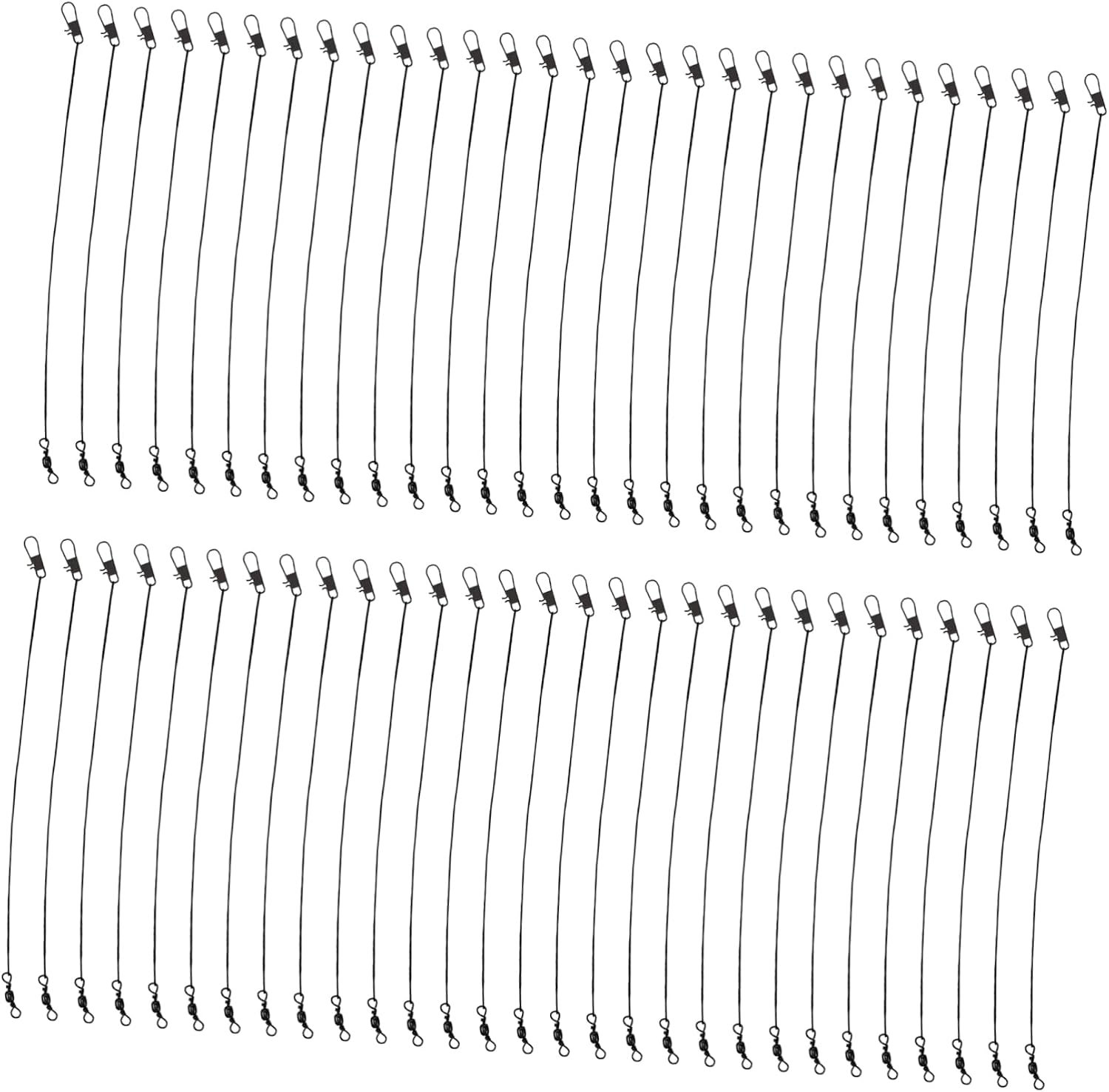 TOYANDONA 50pcs Fishing Leading Line High Strength Fishing Wire Lightweight Leaders Rotating Swivel Sturdy