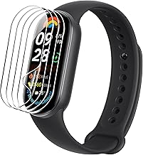 zZjoOoj 4 pellicole protettive per Xiaomi Smart Band 9, bordi curvati, antigraffio, pellicola protettiva HD con morbida pellicola protettiva in TPU