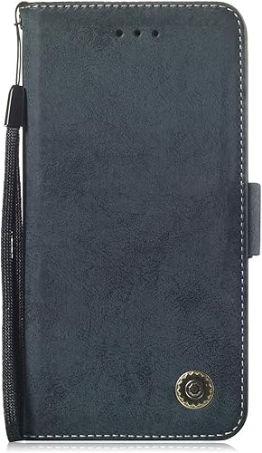HA lle  DENDICO Premium Brieftasche Leder Wallet Tasche fA r Q7  Handy SchutzhA lle Tasche Flip Etui Navy Blau