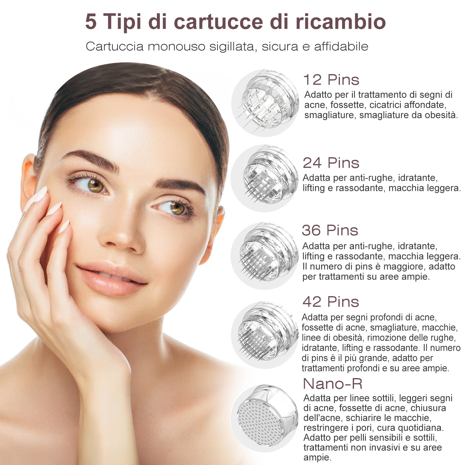 Dr. Pen Ultima A10 Microneedling Pen Senza Fili Originale, 6 Velocità e Profondità Regolabile(0-2,5 mm), per Viso Lifting e Rassodante e Corpo -Include 5 cartucce(12/24/36/42 Pins/Nano-R)
