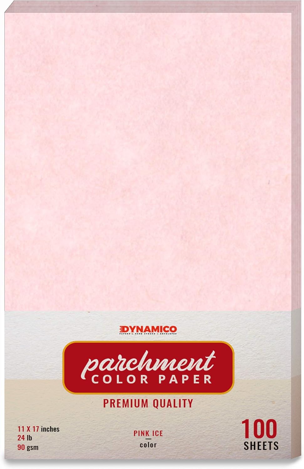 Pink Ice 11 x 17" Size Stationery Parchment Colored Regular Papers, Big Ledger Color Paper | 1 Ream of 100 Sheets