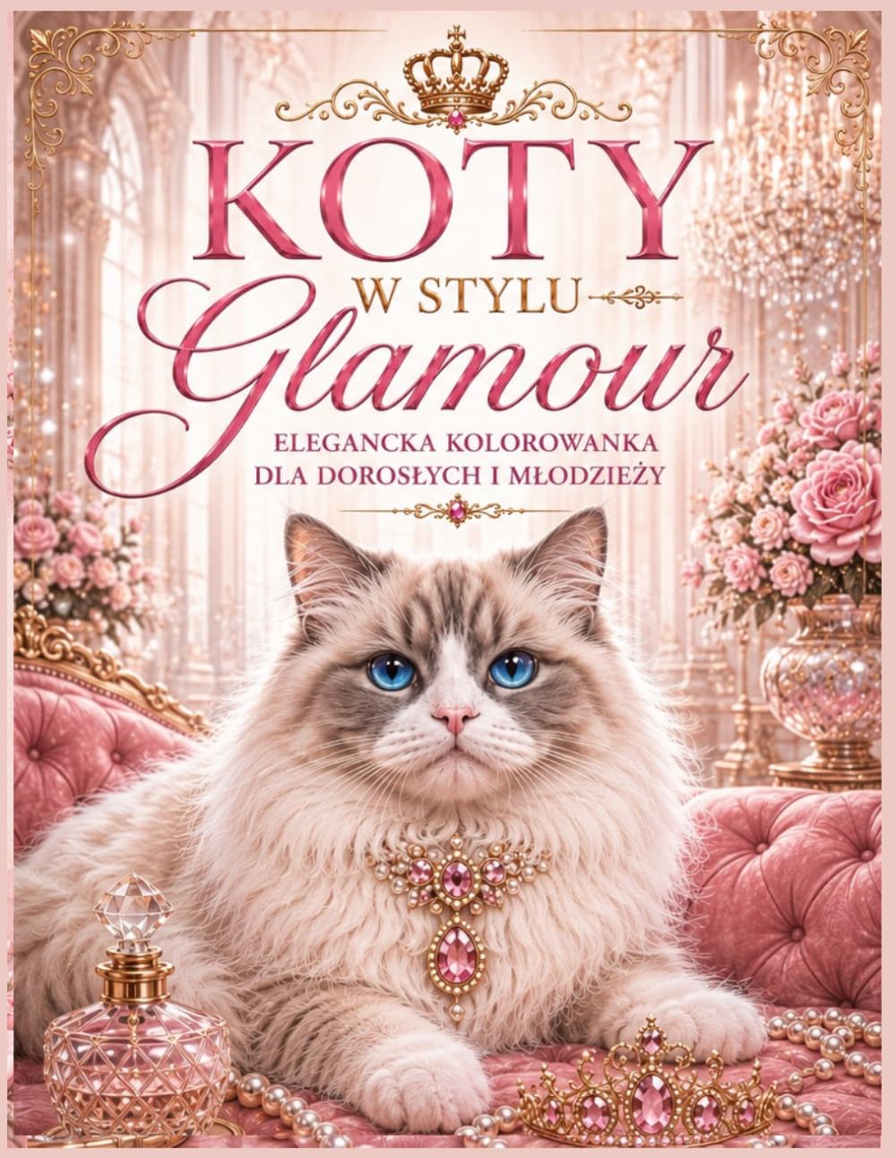 Koty w Stylu Glamour: Elegancka kolorowanka dla dorosłych i młodzieży103 ilustracje kotów w stylu glamour