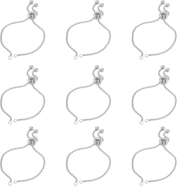 UNICRAFTALE 10pcs 23cm Adjustable Slider Bracelets 304 Stainless Steel Bracelet Making Slider Extender Chains with Ball Ends for Women s Semi Finished DIY, Hole 2.5mm