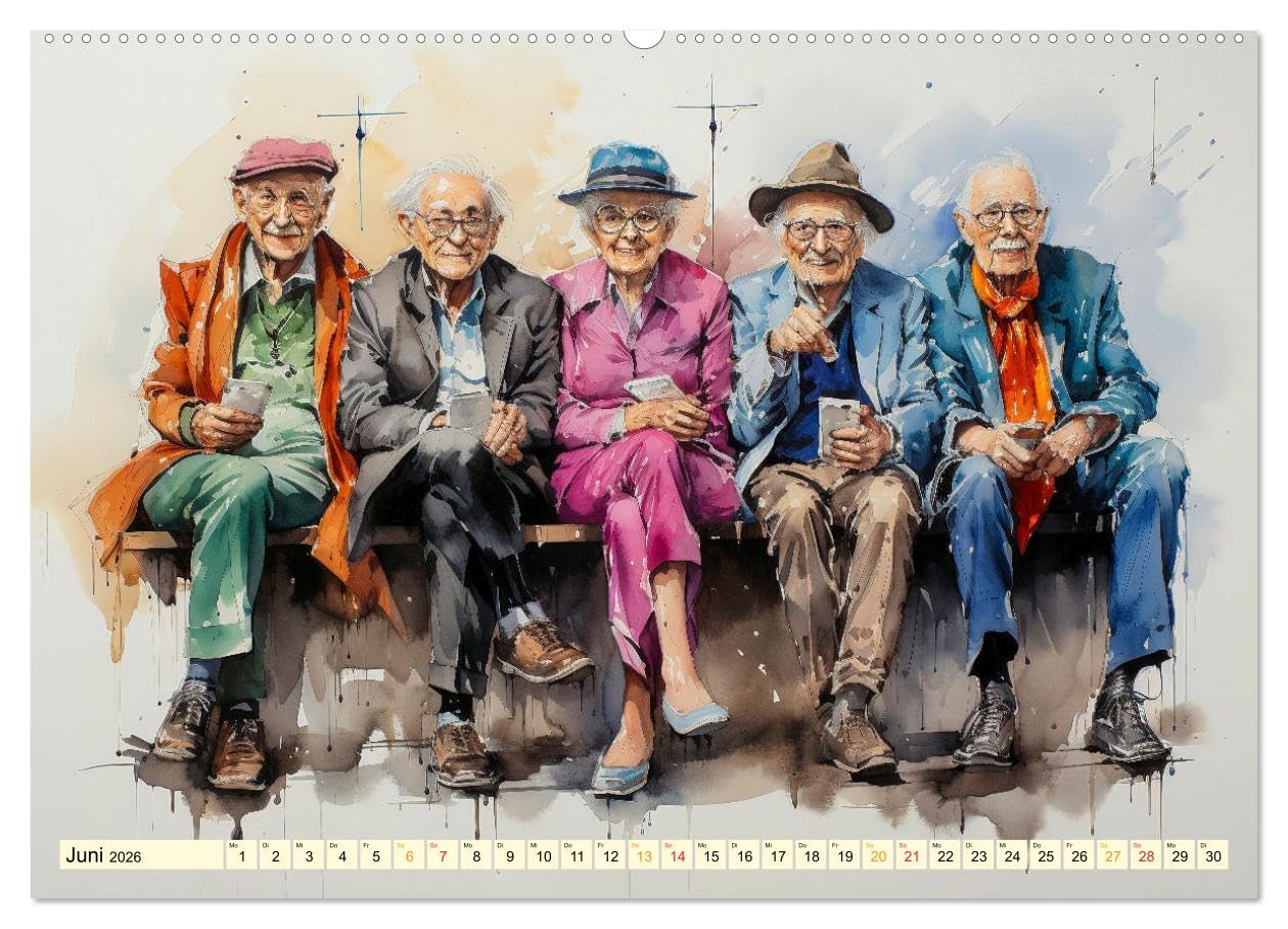Lustiges Rentner Leben (hochwertiger Premium Wandkalender 2026 DIN A2 quer), Kunstdruck in Hochglanz: Lustiges Rentner Leben - oder unbeschwerte Ausgelassenheit von Senioren (CALVENDO Spass)
