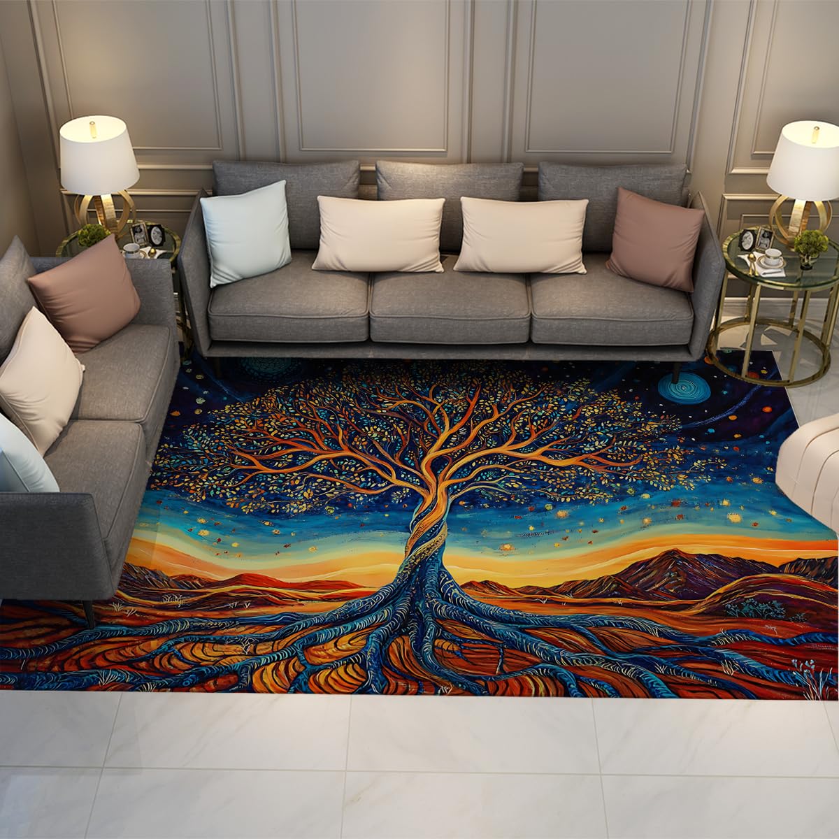 Carpette botanique fantastique lavable et antidérapante pour un entretien facile