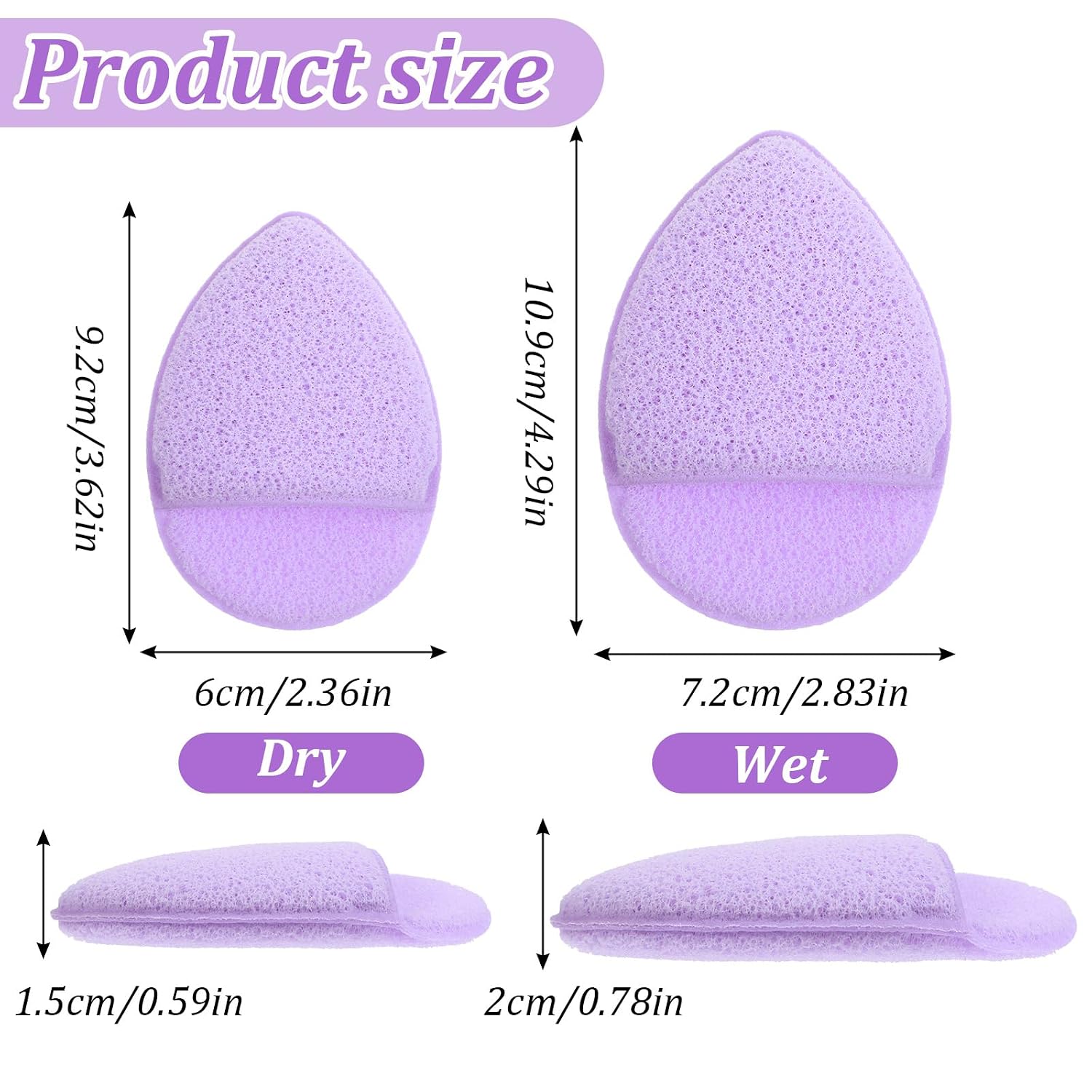 6Pcs Facial Sponges for Washing Face,Shimmeroo Exfoliating Face Sponge - Cleansing and Exfoliating Washable Reusable Makeup Remover Cleansing Puff for Facial Daily Clean,Exfoliation,Massage