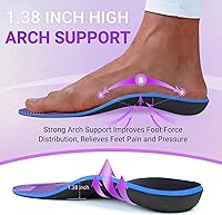Vista 2 de DARLIS Heavy Duty Support Pain Relief Insoles, 220+ lbs Plantar Fasciitis Arch Support Inserts for High Arch, Flat Feet, Heel Pain, Orthopedic Work