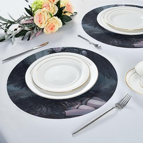 Miniatura 6 de Gothic Lolita Anime Circle placemats Washable placemats for Kitchen Table 15x15 in individuales para comedor