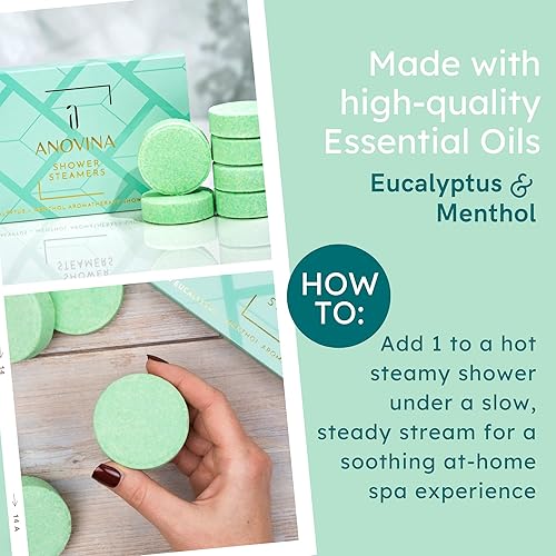 Miniatura 5 de Anovina Vaporizadores de ducha de eucalipto para aromaterapia, hechos en Estados Unidos, regalos de cuidado personal para mujeres y hombres,