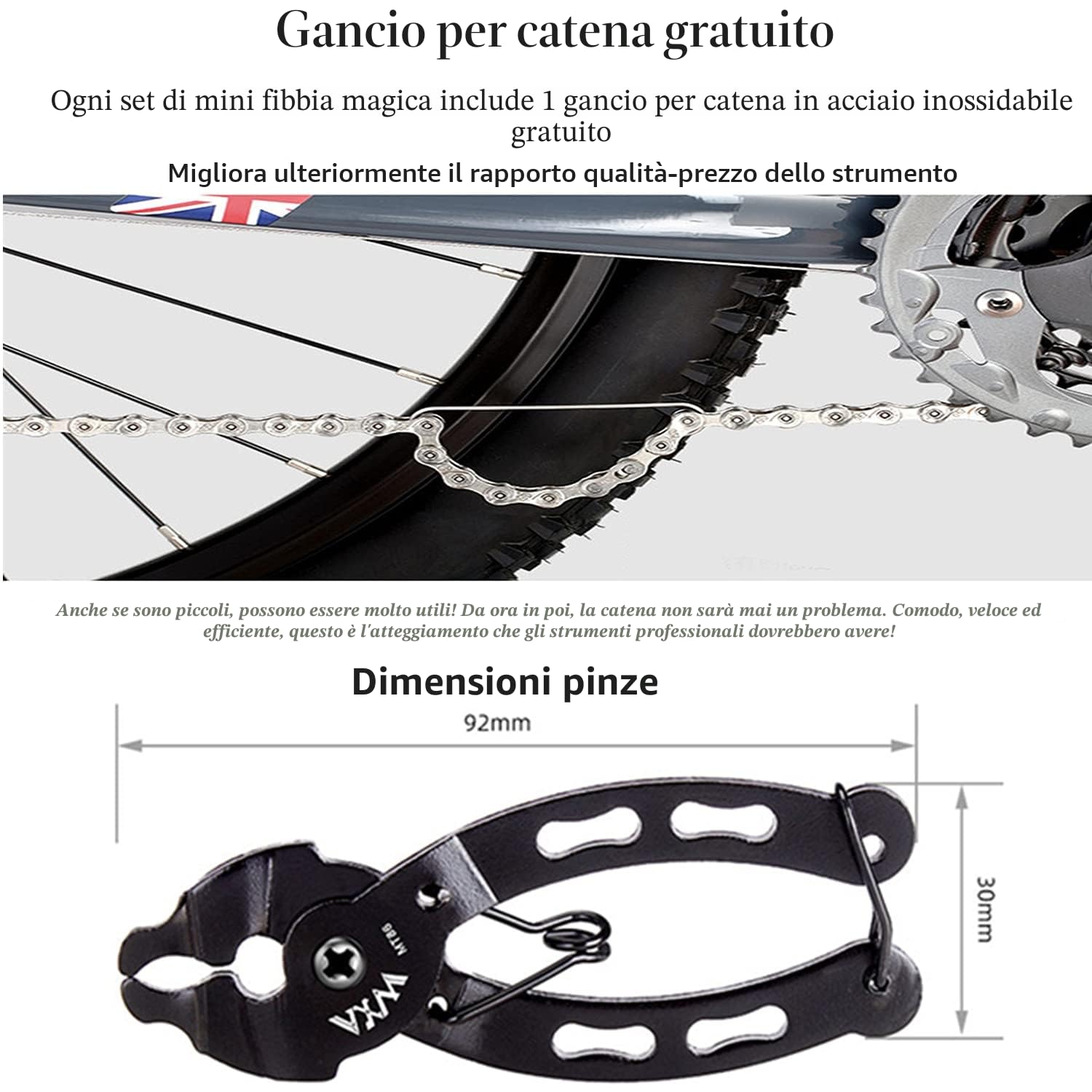 YBEKI Catena Bici 9-12V 1/2"x11/128" 116 Maglie | Acciaio Carbonio 11.500 PSI | Tripla Argentatura ISO 9227 | 3 Maglie Rapide + pinza a catena | Compatibile MTB/Road | Cert UNI EN 14766R